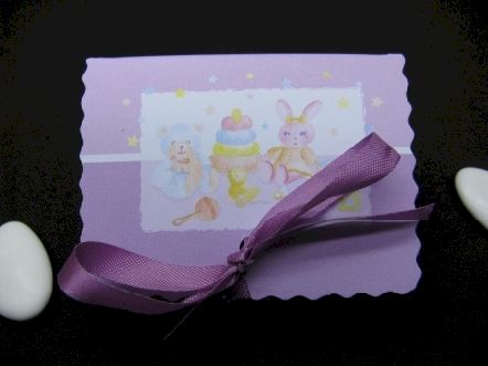 Boite baptême garçon ou fille en forme de livre jouets pastel