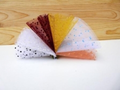 Lot de 10 tulles floqué plumetis pour dragées Saumon
