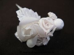 Bouquet original de fleurs et feuilles blanches pour décoration Blanc
