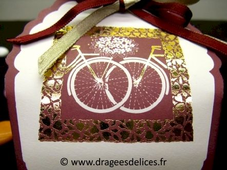 Ballotin de dragées pour mariage collection vélo : Boite ballotin mariage pour dragées pas cher