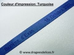 Bracelet souvenir en satin imprimé Bleu jeans