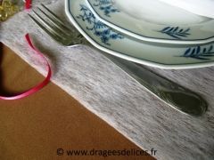 Set de table en intissé Blanc