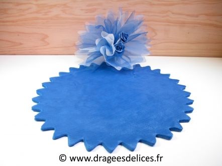 Voile cristal unis à dragées pas cher : Voile cristal unis à dragées pas cher bleu royal