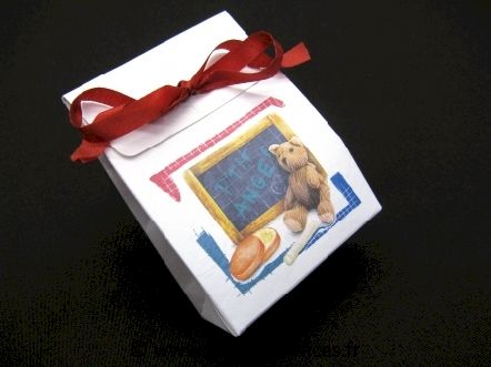 Valisette pour baptême nounours petit écolier
