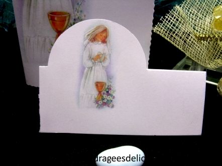 Menu communion fille en aube : Carte de table offerte avec le menu communion