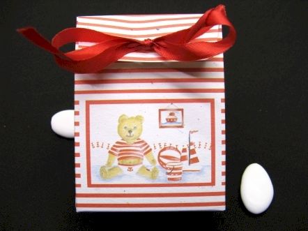 Valisette petit ours marin pour dragées de baptême