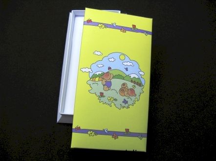 Boite rectangulaire pour baptême nounours rêveur