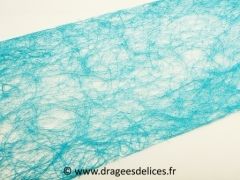 Chemin de table en abaca Turquoise