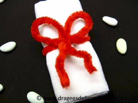 Ruban chenille pour décoration : Ruban chenille en déco de serviette