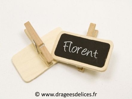Ardoise marque nom sur pince