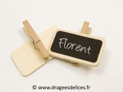 Ardoise marque nom sur pince Naturel