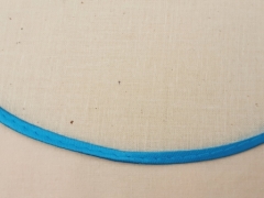 Tulle pour dragées en coton avec bordure en satin Turquoise