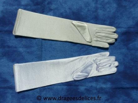 Gants en satin mi long