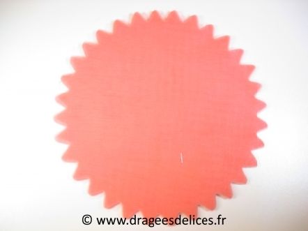 Voile cristal unis à dragées pas cher : Voile cristal unis à dragées pas cher pêche