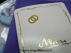 Menu mariage avec alliances or 