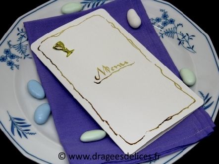 Menu communion avec calice or