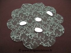Tulle en dentelle pas cher pour dragées Vert sapin