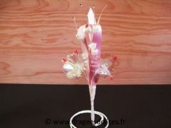 Lot de 5 bouquets sur pied Madeleine pour déco de table Rose