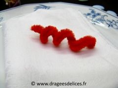 Ruban chenille pour décoration Rouge