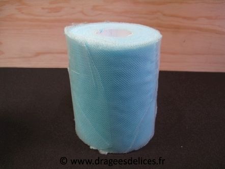 Rouleau de tulle unis pour décoration de voiture : Ruban de tulle bleu pour décoration de voiture