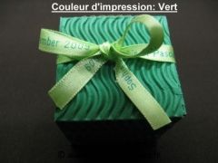 Ruban souvenir en satin imprimé Vert anis