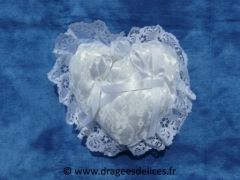 Coussin en forme de coeur Blanc