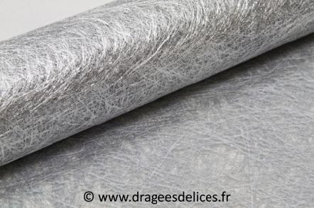 Chemin de table en intissé métalisé : Chemin de table métalisé argent