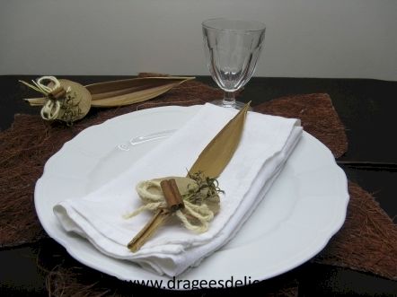 Feuille naturelle pour décorations de table sur le thème nature