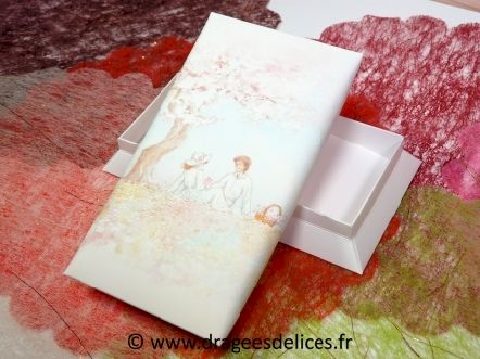 Boite rectangulaire pour mariage couple sous un pommier : Boite rectangulaire pour mariage couple sous un pommier