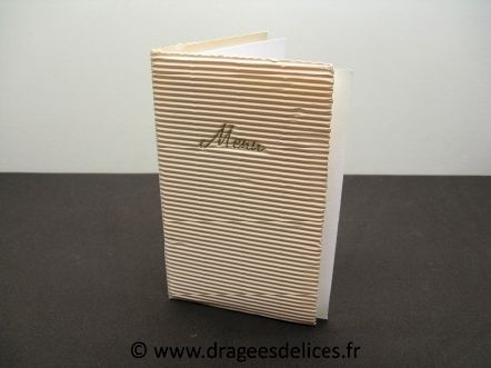 Menu collection carton ondulé impression dorure à chaud