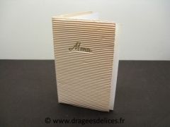 Menu collection carton ondulé impression dorure à chaud Ecru