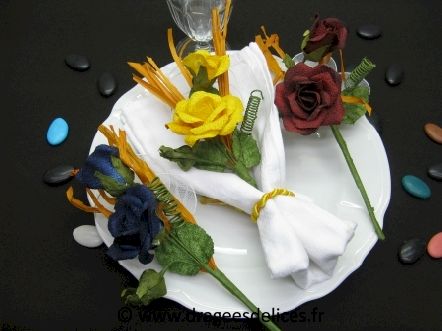 Bouquet de roses avec raquettes