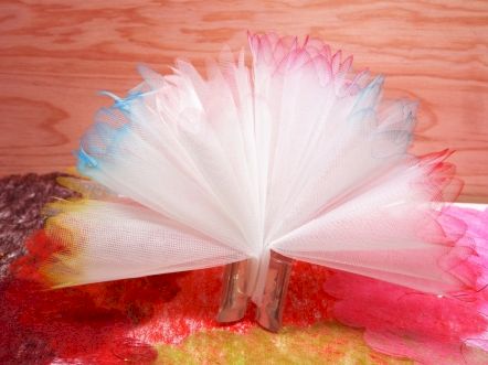 Tulle bord fumé en pointe pour mariage baptême et communion
