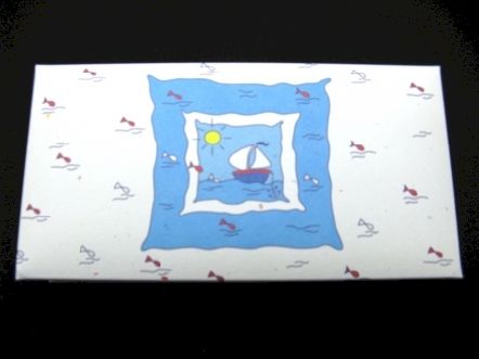 Boite rectangulaire pour baptême petit bateau en promo