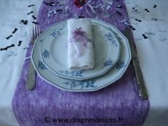 Tête à tête en intissé Prune