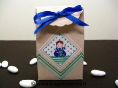 Valisette en carton pour baptême collection bébé ballon Garçon
