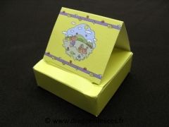 Boite à dragées pour baptême nounours rêveur 