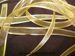 Ruban organza bordé satin  Jaune