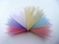 Lot de 10 tulles floqué plumetis pour dragées Vert