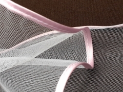Tulle original chic pour dragées avec biais en satin Vieux rose