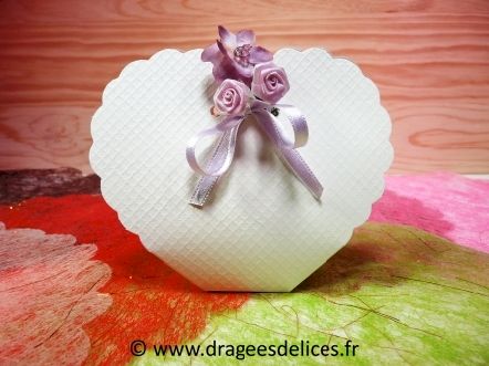 Coeur collection carton gaufré pour dragées : Cœur collection carton gaufré pour dragées