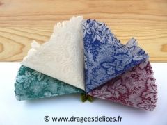 Tulle pas cher en intissé feuilles de vigne Ivoire