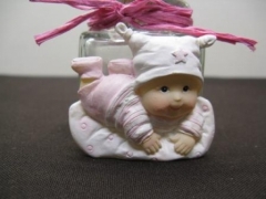 Lot de 5 décors pas cher en promotion pour baptême Lulu Fille