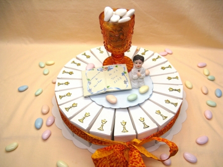 Gâteau communion garçon avec bible pour inscription date et prénom