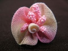 Fleur Coralie pour décoration de tulles et boites dragées Rose