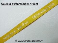 Bracelet souvenir en satin imprimé Mandarine