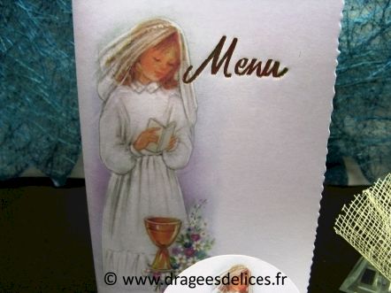 Menu communion fille en aube