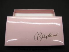 Boite rectangulaire pour baptême fille collection carton glacé Rose