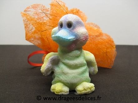 Bébé canard en résine pour baptême garçon ou fille