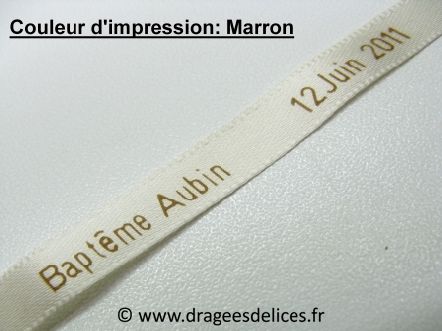 Ruban souvenir en satin imprimé